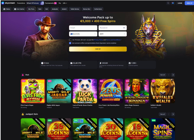 SkyCrown Casino Homepage